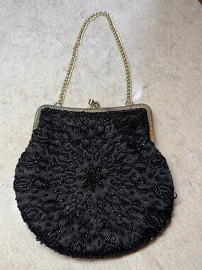 black beaded bag * nice quality *